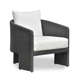 Alexa Black Rattan Performance Fabric Outdoor Armchair Model: TOV-O69282